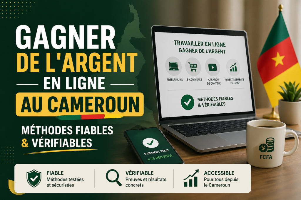 Gagner de l'argent en ligne au Cameroun : méthodes fiables & vérifiables gagner de l'argent en ligne au cameroun