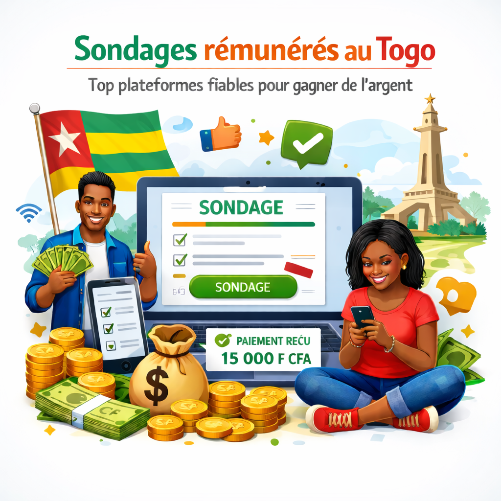 Sondages rémunérés au Togo les plateformes fiables pour gagner de l’argent