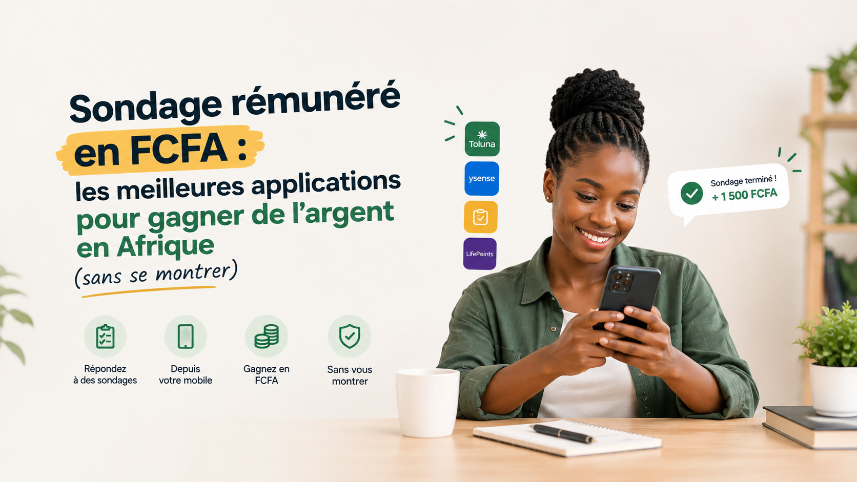 💰 Sondage rémunéré en FCFA : les meilleures applications pour gagner de l’argent en Afrique (sans se montrer) sondages rémunérés en afrique