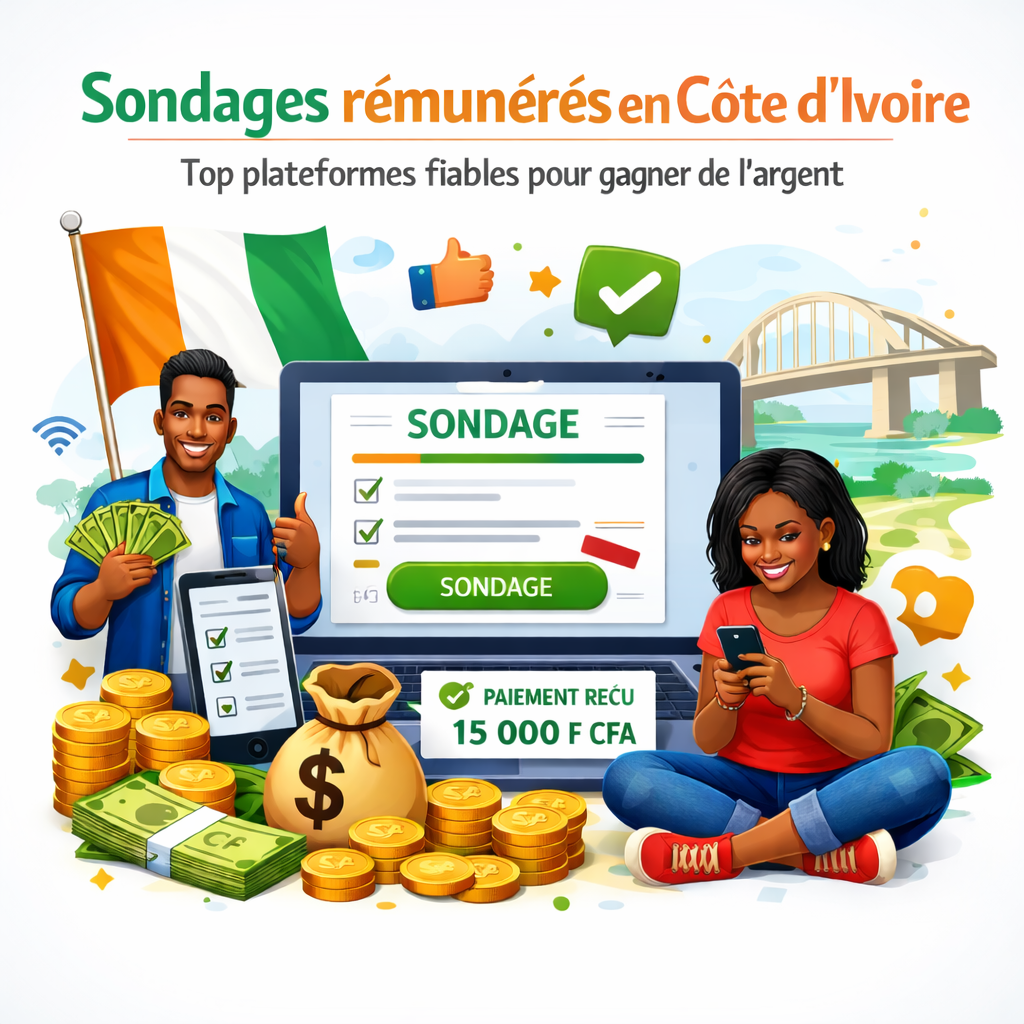 sondages rémunérés en côte d’ivoire top plateformes fiables pour gagner de l’argent