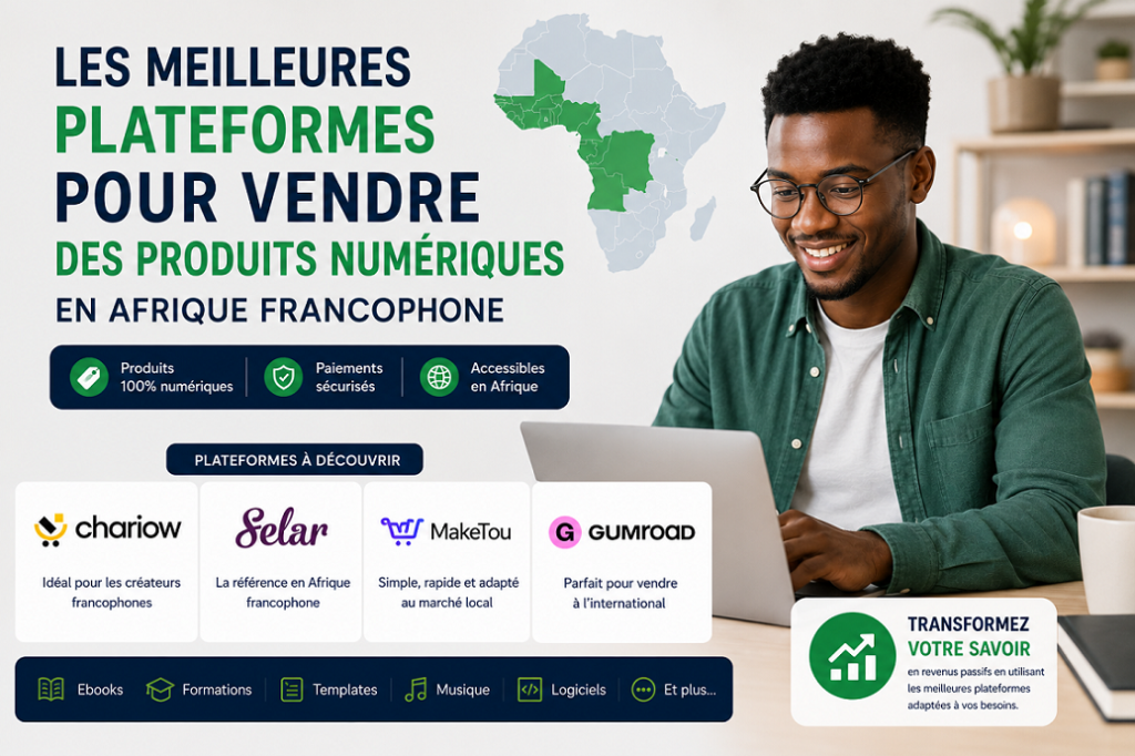 les meilleures plateformes pour vendre des produits numériques en afrique francophone