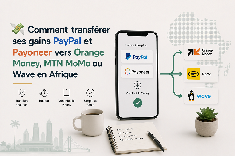 comment transférer ses gains paypal et payoneer vers mobile money en afrique